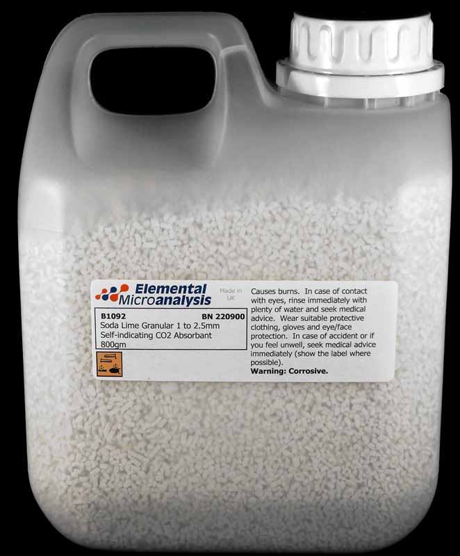 Soda Lime Granular 1 to 2.5mm Selfindicating CO2 Absorbant 800gm Elemental Microanalysis